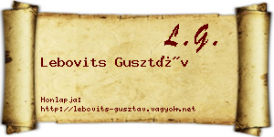 Lebovits Gusztáv névjegykártya