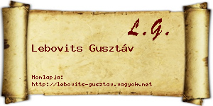 Lebovits Gusztáv névjegykártya