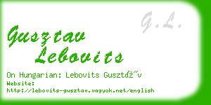 gusztav lebovits business card